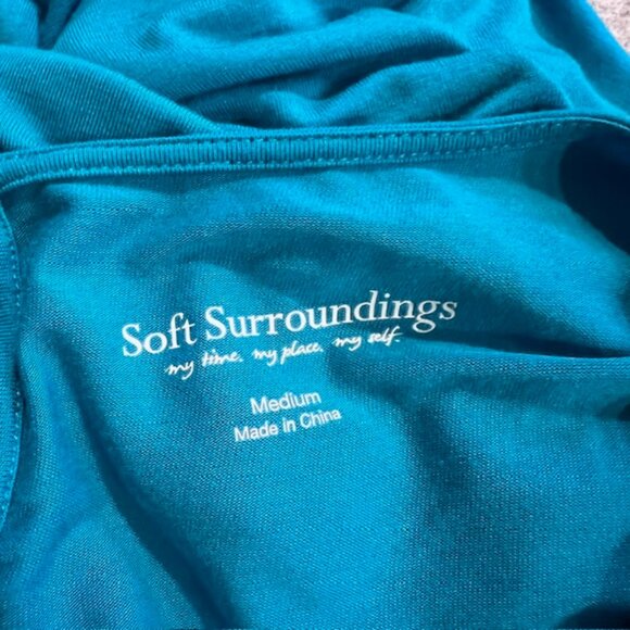 Soft Surroundings Turquoise Sleeveless Blouse Size M - Picture 9 of 9